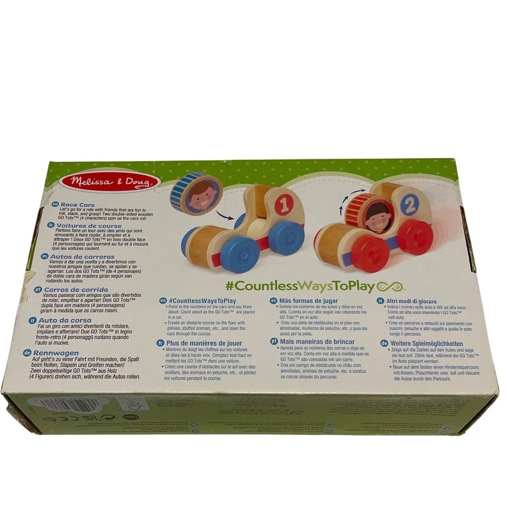 Melissa & Doug GO Tots Race Cars Only Wooden Toddler Toy Set 2-Piece 12m+ 30737‎